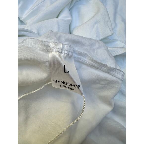 NWT Mangopop White Long Sleeve Turtleneck Bodysuit Women’s Size L Snap Closure - Picture 5 of 5